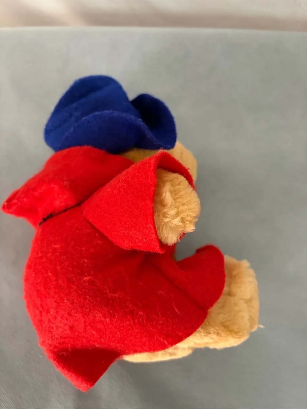 Vintage Paddington Bear Plush Darkest Peru Red Coat Blue Hat(F168)